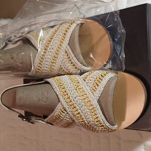 Marc Fisher Ltd sandals. Style Lonnie flat woven sandals. Size 8. NWT. Evereve